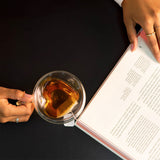 Xícara de Chá Parede Dupla Coração Vidro - 230 ml