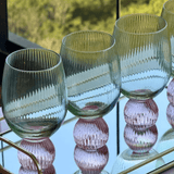 Taça Copo Colors Elegante Verde e Rosa 390ml