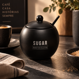 Açucareiro de Porcelana Manhattan Preto 350ml