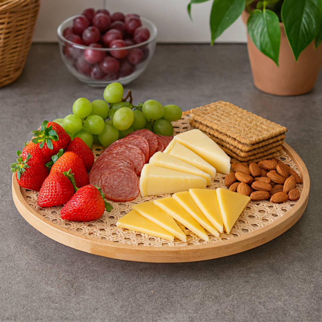 Bandeja Giratória com alimentos