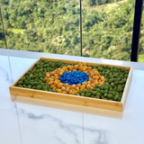 Bandeja em Bambu Nature 22cm com amendoins estilo Brasil