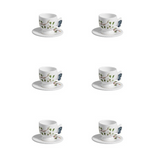 Jogo 6 Xicaras de Café com Pires Borboleta