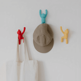 Buddy Conjunto Cabideiro Gancho de Parede Azul Amarelo e Vermelho - 3 Peças