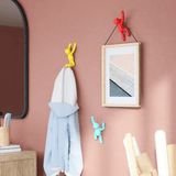 Buddy Conjunto Cabideiro Gancho de Parede Azul Amarelo e Vermelho - 3 Peças