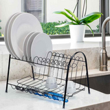 Escorredor De Pratos Dois Andares Max Duplo Aço Preto Black Luxo