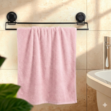 Toalheiro Duplo Fixação Sucção Ventosa Preto