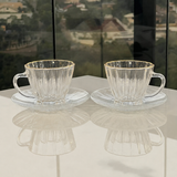 Jogo 2 Xícaras Café com Pires Radial Fio de Ouro 90ml