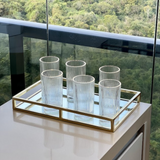 Jogo 6 Copos Altos Long Drink com Borda Dourada Graffiato 420ml