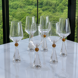 Jogo 6 Taças Base Cristal para Vinho Âmbar 595ml na bancada