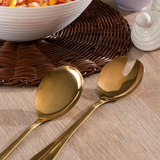 Jogo para Salada Positano em Aço Inox Dourada 2 Peças