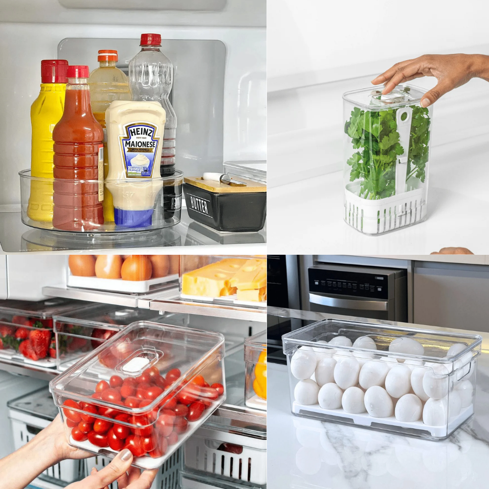 Kit Organização Total para Geladeira – 4 Peças