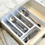 Porta Talheres Organizador de Gaveta em Polipropileno Logic Branco 5 Divisórias