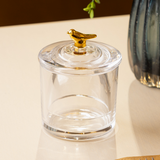 Manteigueira Golden Bird com acabamento dourado em mesa