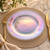 Prato Cristal Chumbo Rainbow Furta Cor Bolinhas Wolff - 28cm