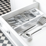 Organizador de Talheres Gaveta Clear Branco 37,5cm
