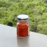 Porta Tempero Hermético de Vidro com Tampa em Metal Cromado 8cm