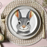 Prato de Páscoa Coelho Cinza