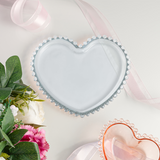 Prato Cristal Coração Pearl Bolinha - 30 cm