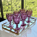 Jogo 6 Taças para Água de Vidro Diamond Lilás 325ml