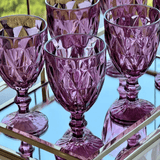 Jogo 6 Taças para Água de Vidro Diamond Lilás 325ml
