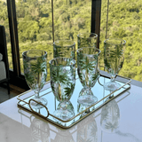 Taça Cristal De Chumbo Palm Tree Handpaint 450ml