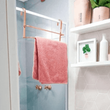 Porta Toalha Duplo Toalheiro De Box 45 cm Rose Gold