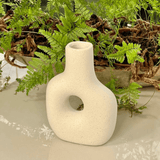 Vaso de Cerâmica Mikonos Circular Branco 17cm