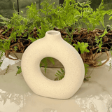 Vaso de Cerâmica Mikonos Redondo Branco 21cm