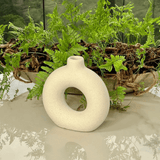 Vaso de Cerâmica Mikonos Redondo Branco 16cm