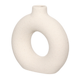 Vaso de Cerâmica Mikonos Redondo Branco 16cm