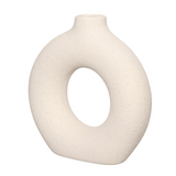 Vaso de Cerâmica Mikonos Redondo Branco 21cm