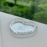 Jogo de Xícaras de Café Cristal Com Pires Coração Pearl 4 Peças - 85ml