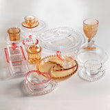 Açucareiro Cristal com Colher Coração Âmbar Metalizado 12cm x 9,5cm - Ela Decora