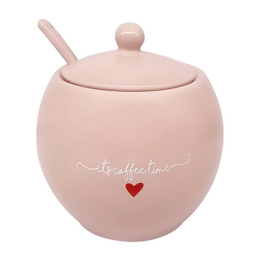 Açucareiro de Porcelana L'amour Rosa 350ml - Ela Decora