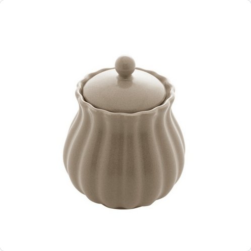 Açucareiro de Porcelana Petala Areia Matt 10,5cm - Ela Decora