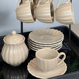 Açucareiro de Porcelana Petala Areia Matt 10,5cm - Ela Decora