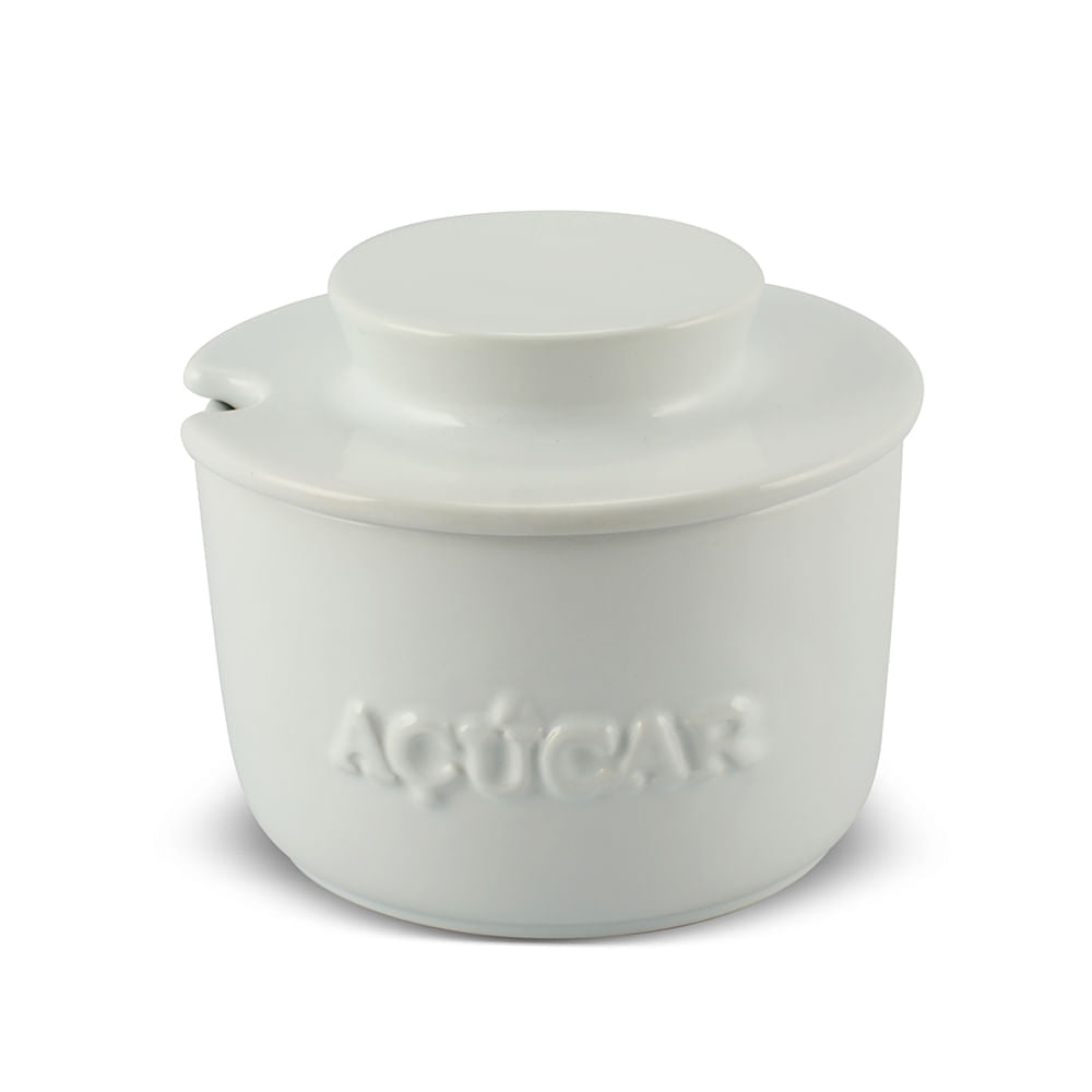 Açucareiro em Cerâmica Branco - Ela Decora