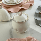 Açucareiro em Porcelana Birds Branco 300ml - Ela Decora