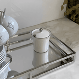 Açucareiro Isabel Porcelana com Tampa Cromado 200ml - Ela Decora