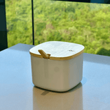 Açucareiro Lume Bege com Tampa de Bambu 200ml