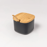 Açucareiro Lume Preto com Tampa de Bambu 200ml
