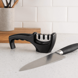 Afiador de Faca Premium em Aço Inox Preto 20cm