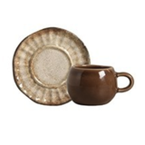 Jogo 6 Xicaras de Café com Pires Agata Bege 100ml