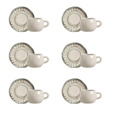 Jogo 6 Xicaras de Café com Pires Agata Verde 100ml