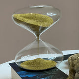 Ampulheta de Vidro Bege 14cm - Ela Decora