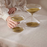 Ampulheta de Vidro Bege 14cm - Ela Decora