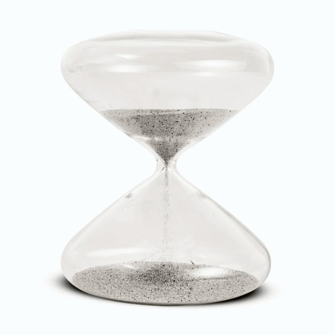 Ampulheta de Vidro Cinza 20cm - Ela Decora