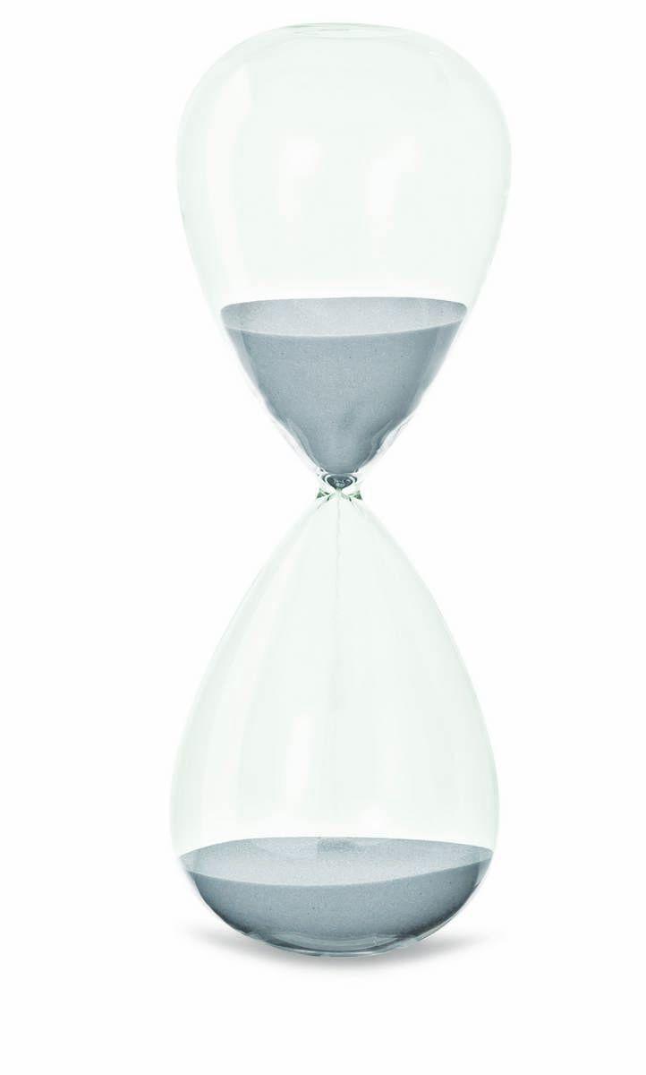 Ampulheta de Vidro Cinza 20cm x 8cm - Ela Decora