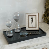 Ampulheta de Vidro Cinza 24,5cm x 9cm - Ela Decora