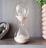 Ampulheta de Vidro Rosa 20cm x 8cm - Ela Decora